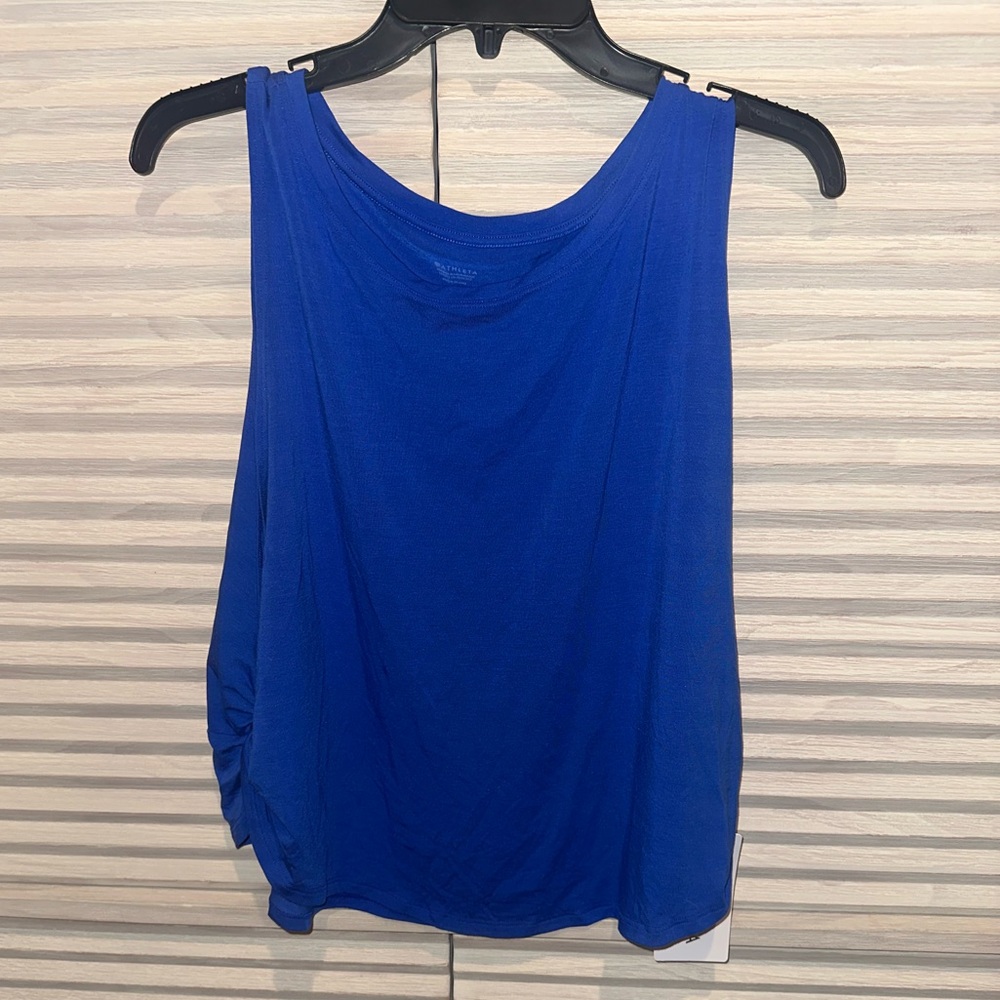 Athleta with ease side twist muscle tank royal blue
